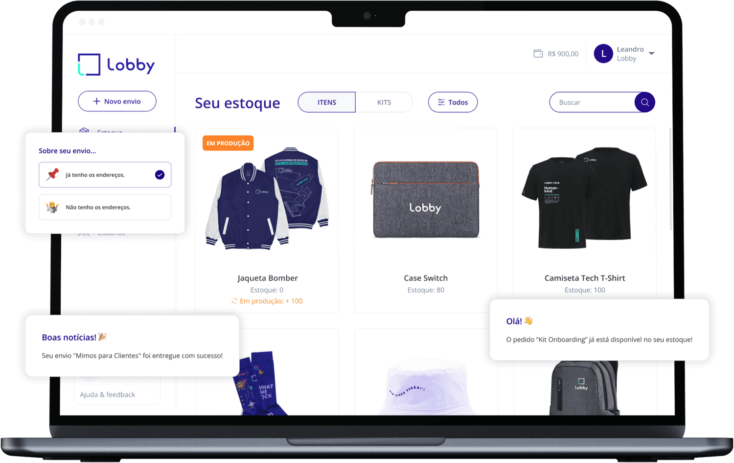 Plataforma de envio de brindes personalizados